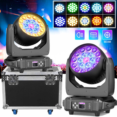 2 Stücke Moving Head +Flightcase DMX RGBW LED Beam Zoom Wash 380W dj Bühnenlicht