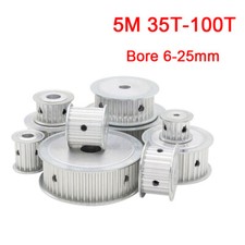 5M Timing Belt Pulley 6-25mm Bore 35T-100T for 15/20mm Width, CNC, 3D Printer