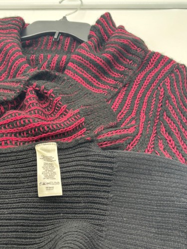 DKNY Jeans gestreifter Wasserfallausschnitt Mixed Knit Tank Sweater, Syrah, M - Bild 6 von 13