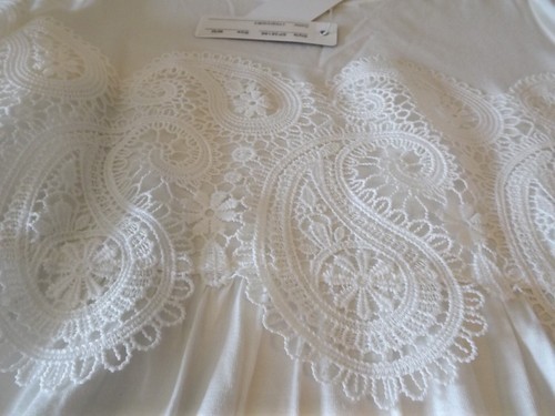 NEW SPENSE white lace TOP size medium RET58 NWT BELL SLEEVES - Picture 10 of 12