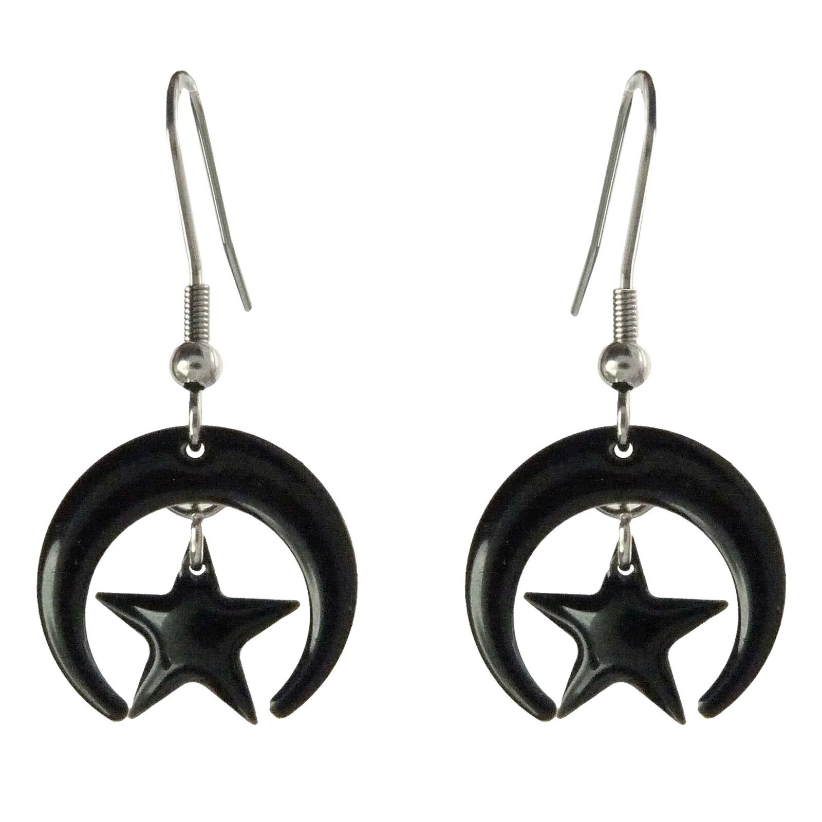 Boucles d'oreilles sorcière et magicien noires pour vos soirées gothiques chic