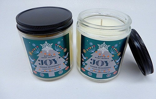 2 BATH & BODY WORKS JOY SUGARED SNICKERDOODLE 1 WICK SCENTED CANDLE 7 oz NEW - Picture 4 of 9