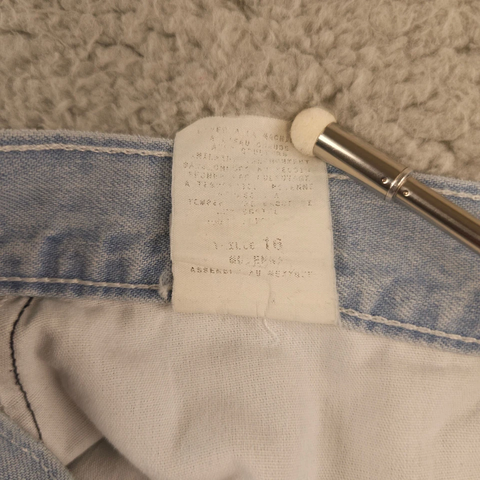 Pantalones Cortos de Jean Vintage Chic Para Mujer 16 Azul Denim Tiro Alto Mamá Algodón Lavado Ligero 7" Foto 4 de 4