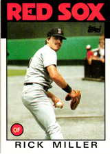 Rick Miller 1986 Topps Baseball Card 424  Boston Red Sox