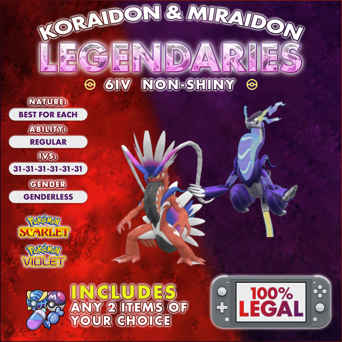 SHINY KORAIDON 6IV RARE | Exclusive | Pokemon Scarlet & Violet