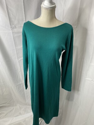 vintage Outlander long boat neck dress large Green Long sleeve Wool Blend |  eBay