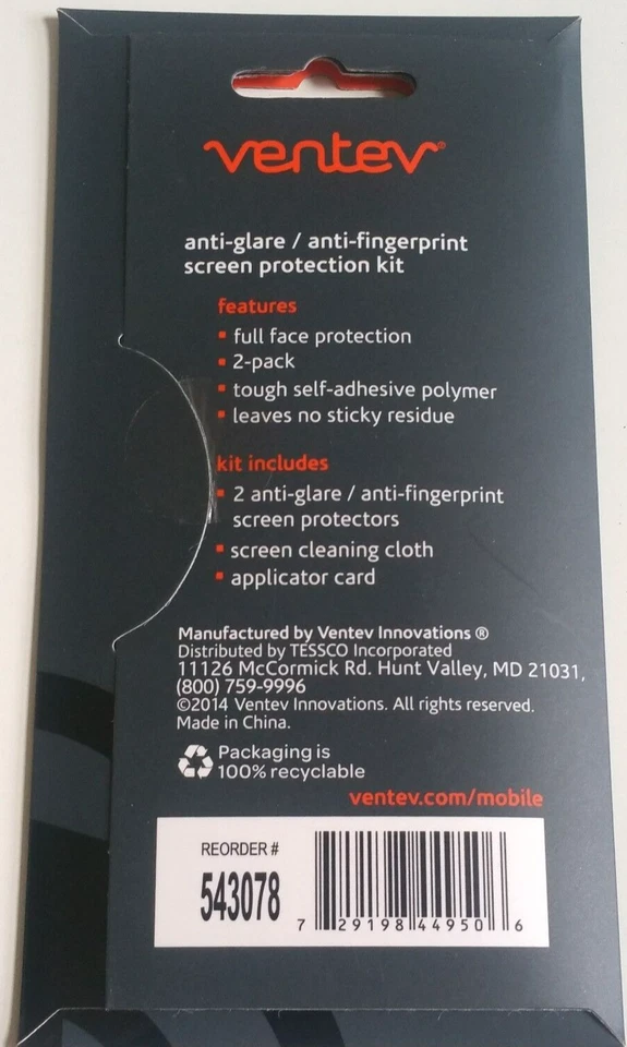 Kit Protector Pantalla Ventev Moto X+1 Pack De 2 Antideslumbramiento-Antihuellas Dactilares - Nuevo Foto 4 de 4