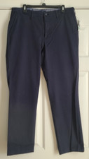 Nautica True Navy Classic Fit Deck Pants Stretch Sz 34/32 Straight Leg NWT
