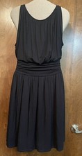 Express SMALL Black Dress Lined Knit pullover sleeveless belted waist stretch