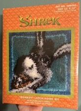 Shrek Donkey Caron Latch Hook Kit New 13x13 Sealed Fun Kids Craft