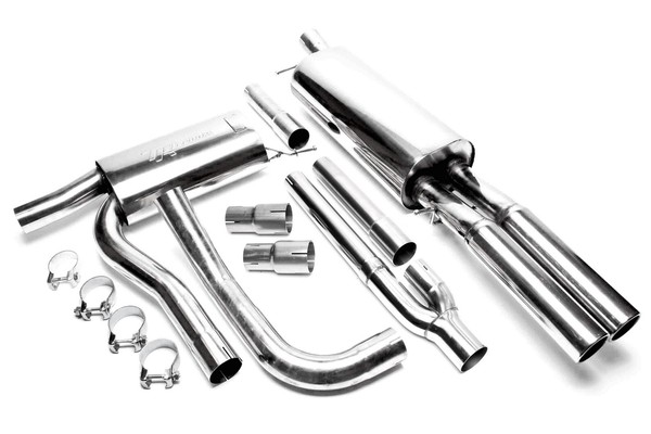 TA Technix EDELSTAHL-AUSPUFF-ANLAGE Gr. A Ab Kat + Abe 2 X 76Mm Audi A4 B5-image