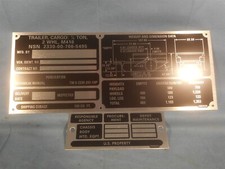 M416 Military Mutt Jeep 14 Ton Trailer Data Number Plate Set M151 A1 A2 Utility