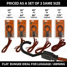 2 x Gorilla Bungee's Cord Flat Elastic Straps 24" 36" 48" 60" 72" Rope Tie