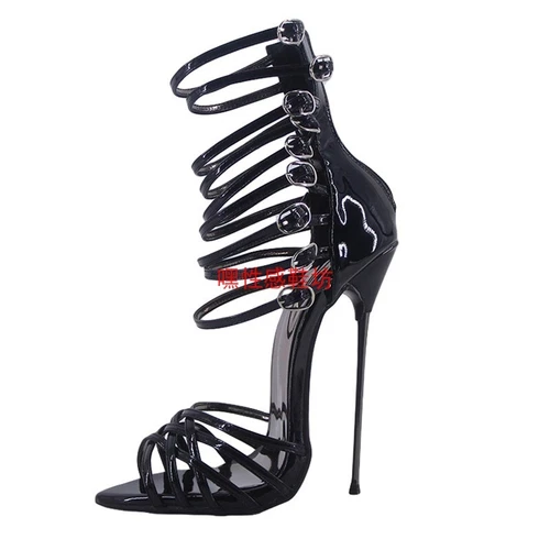 Customized Metal High Heels 14/18cm Sexy Sandals Men Women's Ultra Thin Shoes - Imagen 3 de 10