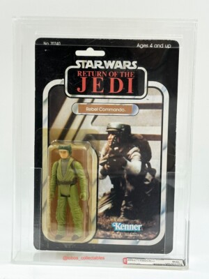 STAR WARS ROTJ REBEL COMMANDO AFA GRADED 77 BACK 1983 KENNER