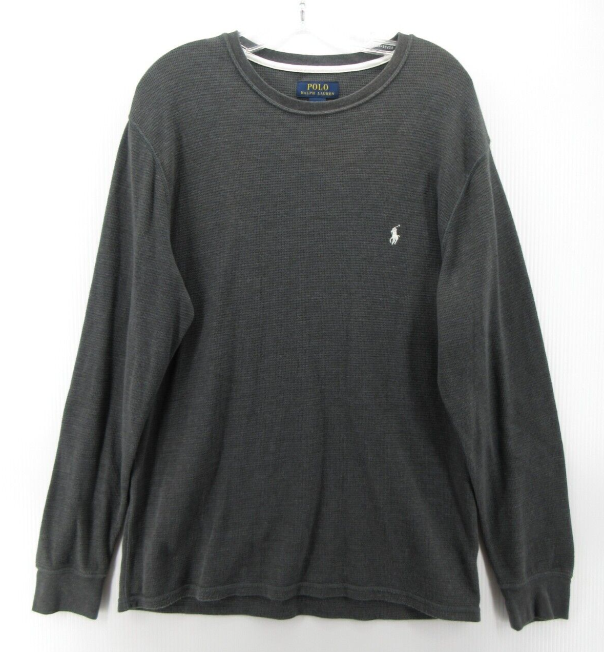 Polo Ralph Lauren uomo grande grigia pigiama maglietta termica bianca pony waffle