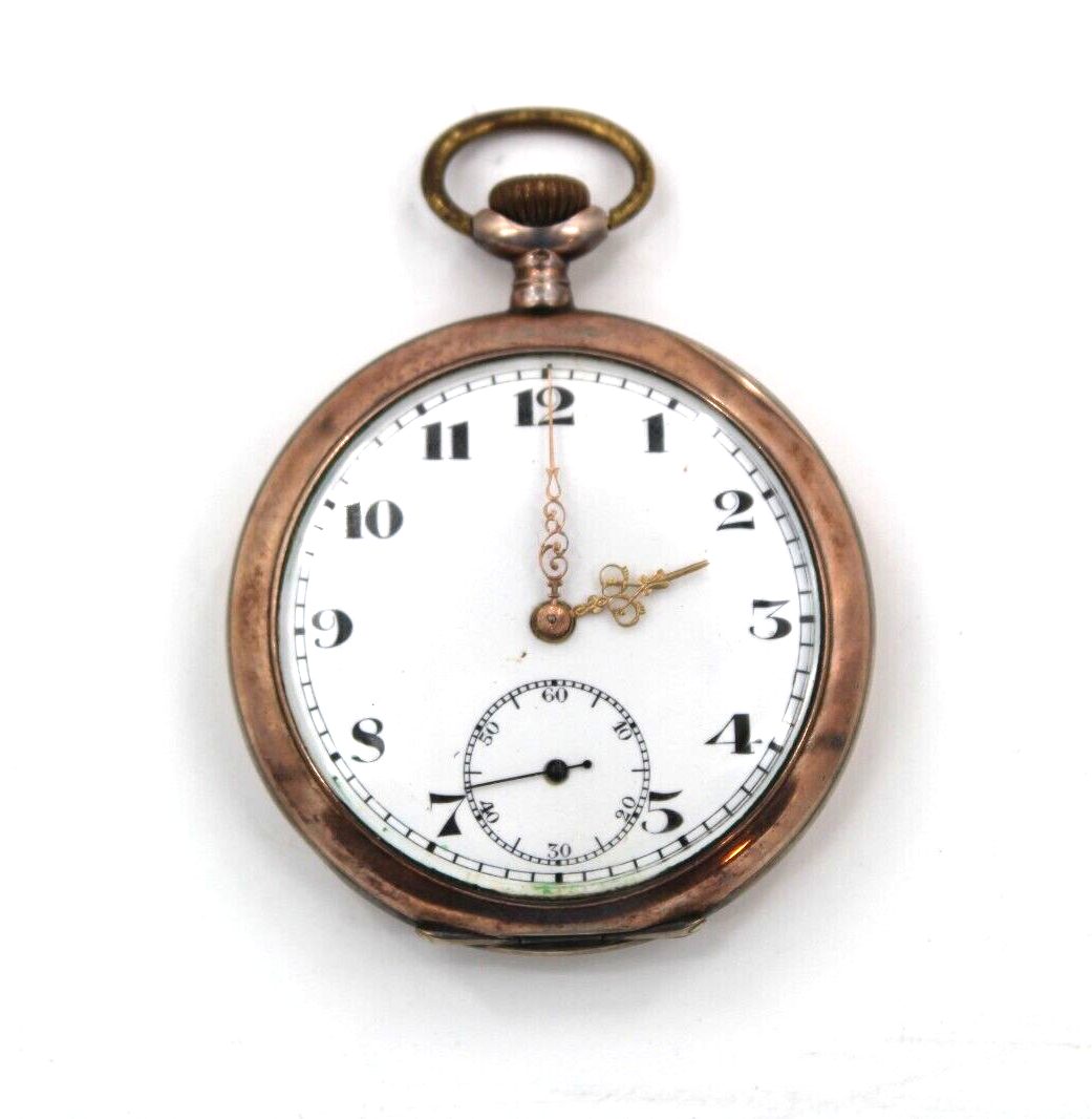Antique Pocket Watch Silver 800 Ancre De Precision Swiss Rubis