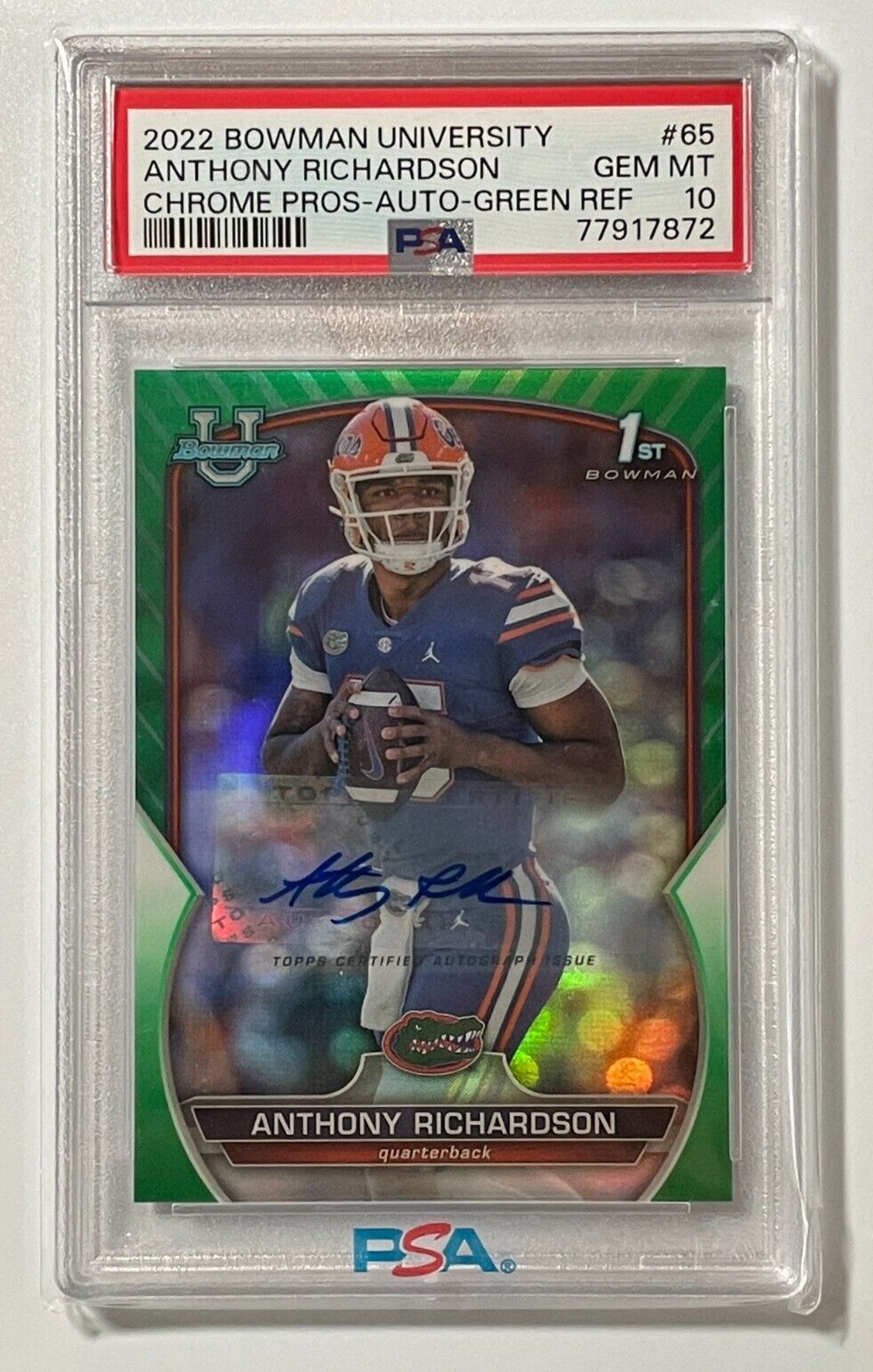 Anthony Richardson Panini Illusions Illusionists #10 Autograph Green