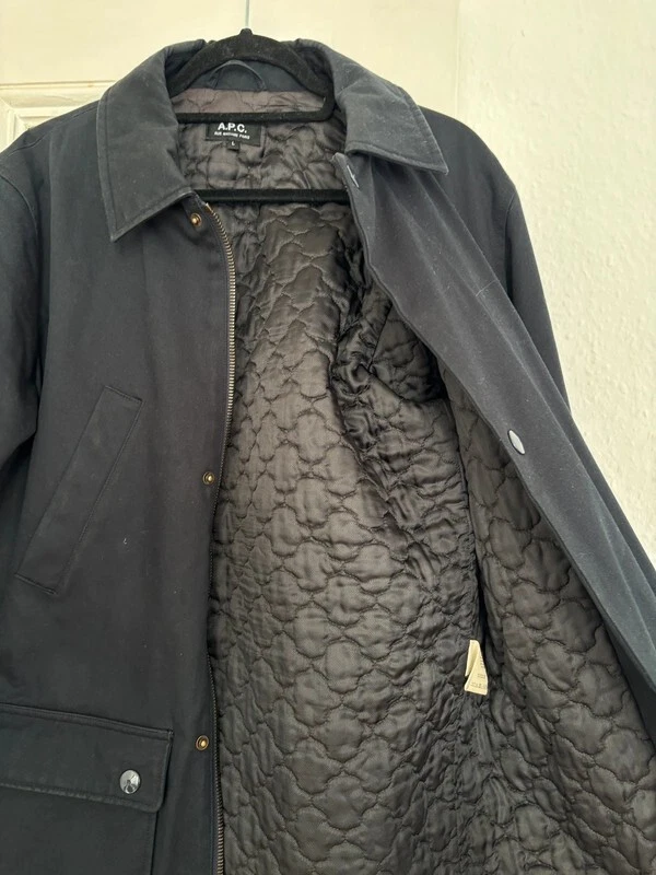 A.P.C. Mens Dark Navy Military Style Vintage Jacket (Size L) - Image 4 of 4