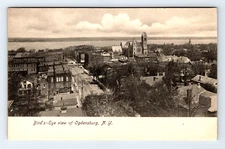 City Birds Eye Aerial View Ogdensburg New York NY Scenic 1900s Postcard