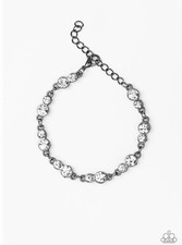 Paparazzi Twinkle Twinkle Little STARLET Rhinestone Black Gunmetal Bracelet