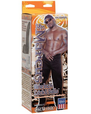Mr.Marcus Cock R5 w/ Vac-U-Lock suction cup Realistic 9 Inch Black Dildo
