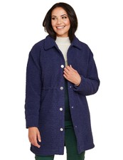 Ladies Boucle Popper Fastening Lined Jacket By Amber