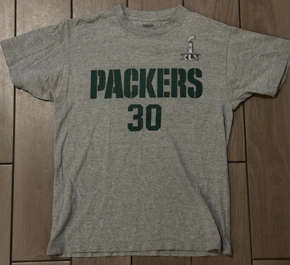NFL Green Bay Packers John Kuhn Gris Super Bowl Camiseta Para Hombre MEDIANA Foto 2 de 4