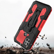 For Motorola One 5G Ace Hard Stand Tempered Glass Phone Case Screen Protector