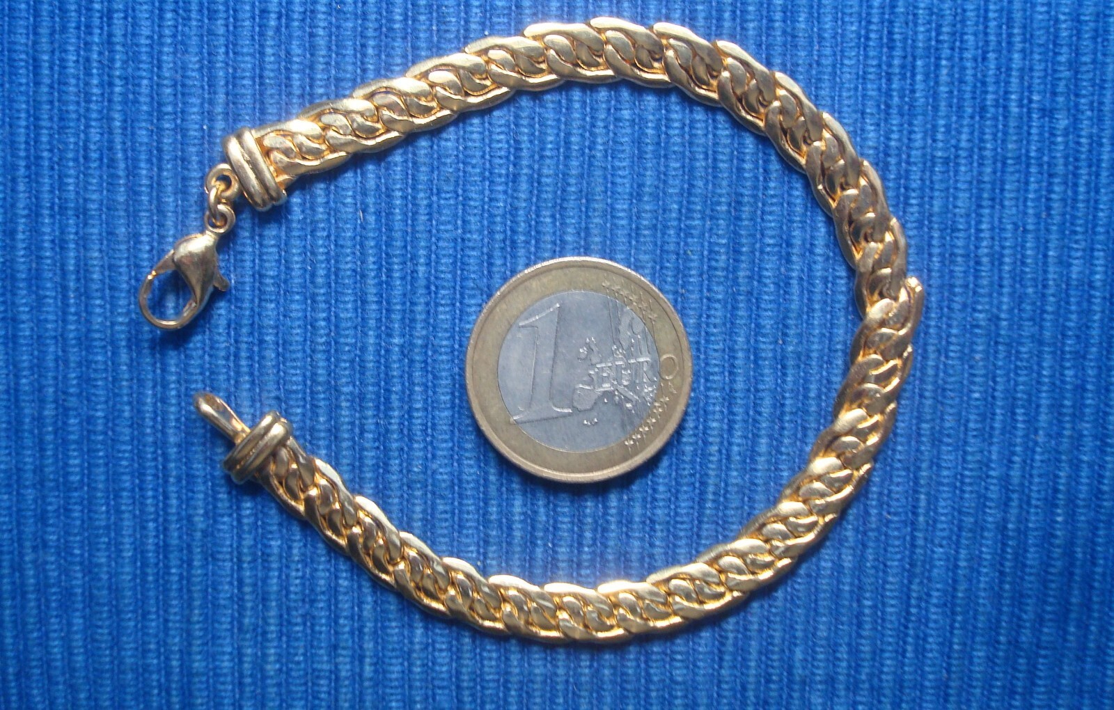 Gourmette plaqué or poinçonné B26AG, bracelet maille haricot femme