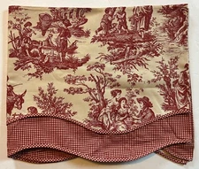 Waverly Home Valance French Toile Red Gingham Check 17” x 80” New Fast Ship
