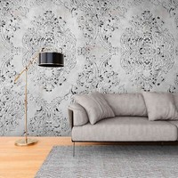Fototapete Vlies 3D-Effekt Barock Ornamente Betonoptik Grau 39835-1 (5,61€/1Qm)