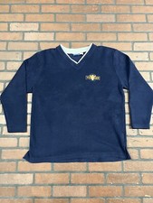 Disney Winnie The Pooh Pullover Fleece Sweatshirt/Jacket Navy Blue Embroidered