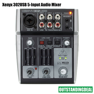 Xenyx 302USB 5-Input Audio Mixer Mic Preamp USB/Audio Interface for Behringer ot