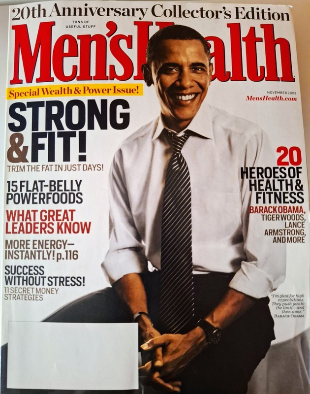 MEN'S HEALTH MAG NOV 2008 20TH ANNIV COLL ED BARACK OBAMA