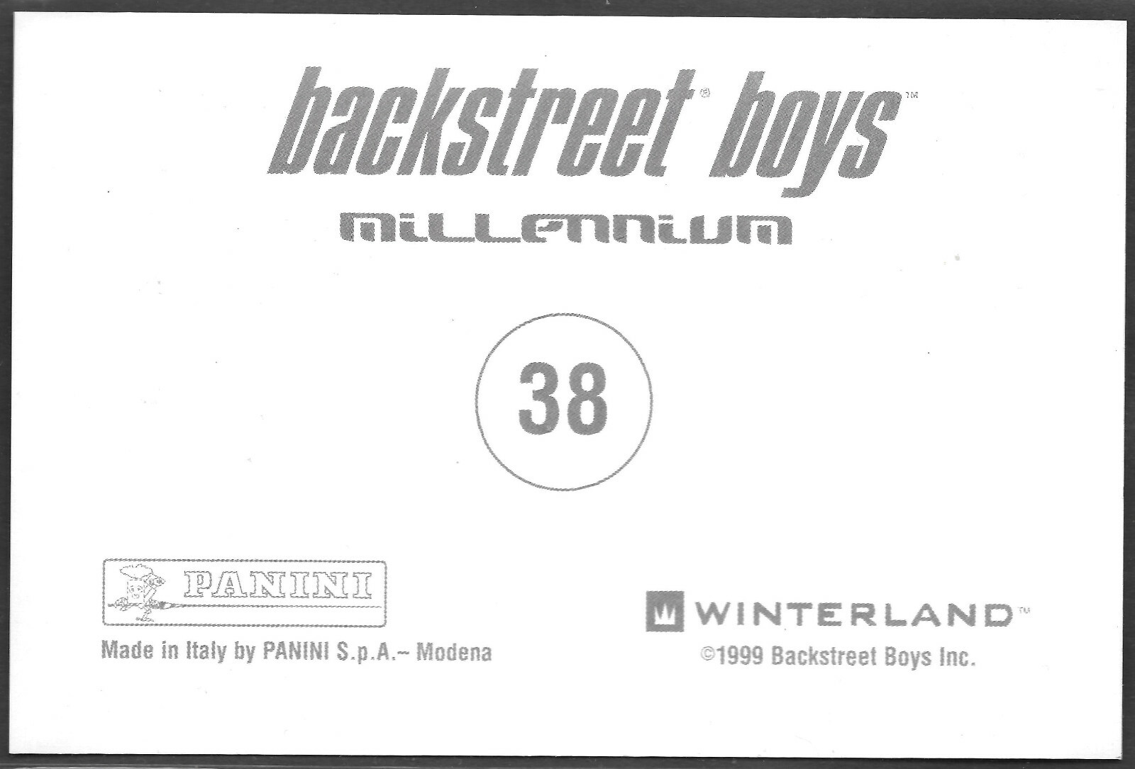 BACKSTREET BOYS 1999 Panini Millennium Winterland 4x6 Photocards - #38 BSB - Picture 2 of 2