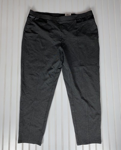 JM COLLECTION Women's Plus Size Faux Leather Trim Ponte Knit Pants 24W NWT - Picture 5 of 12