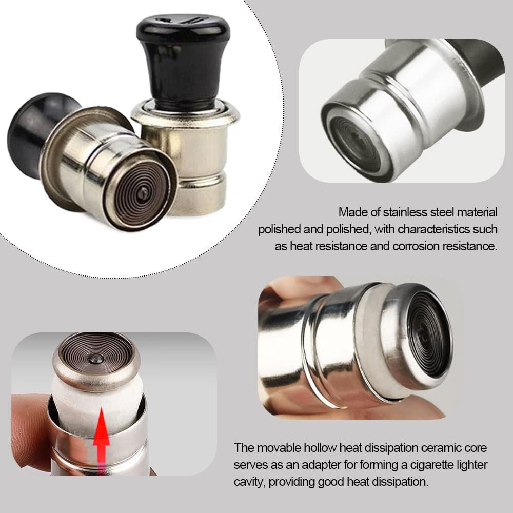 Car Cigarette Lighter, 12V Metal Plastic Construction Lighter Plug, Auto Replace