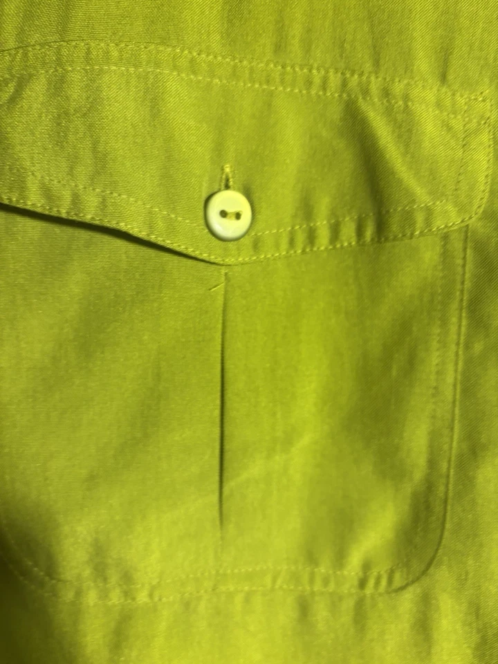 Blusa de manga larga con botones Laura Scott 100 % seda para dama talla M Foto 3 de 4