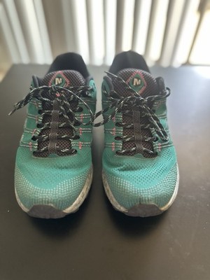 Merrell Women's MOAB FLIGHT Marine Green Trail Running Sneakers Sz 9 Vibram EUC
