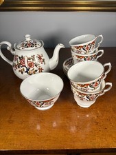 Vintage Colclough Royale Bone China Tea Set England Teapot Cups Saucers Sugar