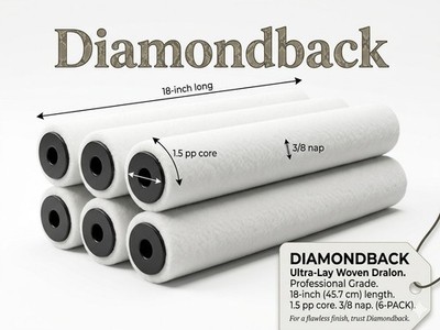18'' X 3/8'' Nap Woven Dralon Roller Covers |Purdy Alternative| 6 Pack 