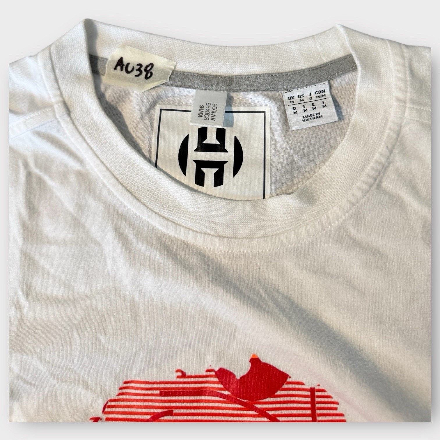 Adidas James Harden Crazy X Courted Beard Short Sleeve Tshirt Mens MED White B image 3