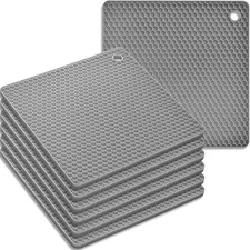 5 Pack Silicone Trivet Mats Heat Resistant Pot Holders Non-Slip Hot Pads