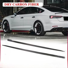 For AUDI A5 B9 S5 Sline 17-20 DRY Carbon Fiber Side Skirts Extension Lip Spoiler