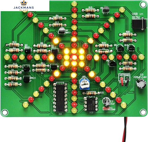 Gikfun Electronic LED Flashing Lights Soldering Practice Board PCB 100*80mm