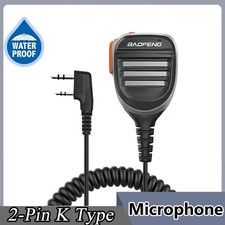 For Baofeng PTT Waterproof Walkie Talkie Speaker Radio Microphone Keenwood 2-Pin