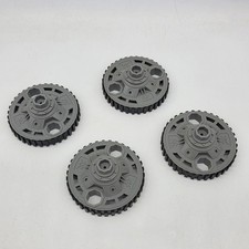 1984 Robotix Robot Commander Parts Large Wheels Lot Of 4 Rubber Tread Tires