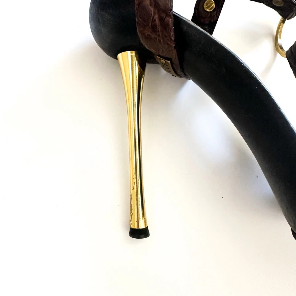 Сандалии на золотом каблуке Tom Ford Gucci Runway S 2002 знаковые винтажные дерево и кожа 38 - Изображение 4 из 4