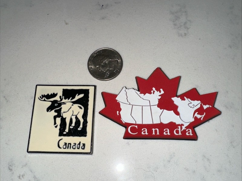 Pair Of Vintage Canada Souvenir Magnets
